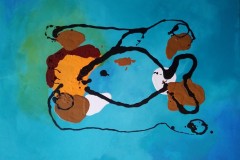 Bild Nr.157, Acrylbild 60 x 80, Leinwand auf Keilrahmen, gemalt mit feinster Künstlerfarbe, Untergrund zwei Farben blau, dieses Bild ist mit einem Firnis versehen, Kanten sind übermalt, original handgefertigt (2021), Unikat